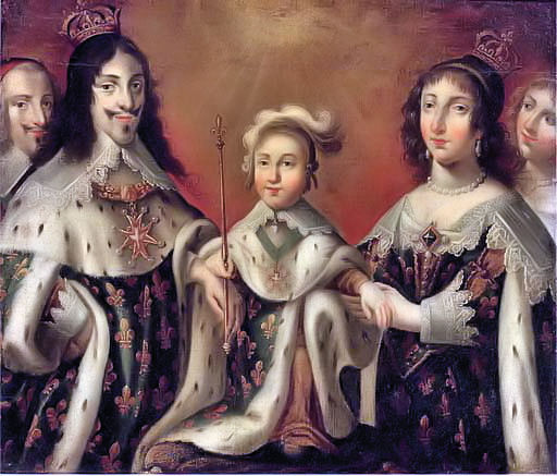 Vua cha Louis XIII cùng vợ và con trai